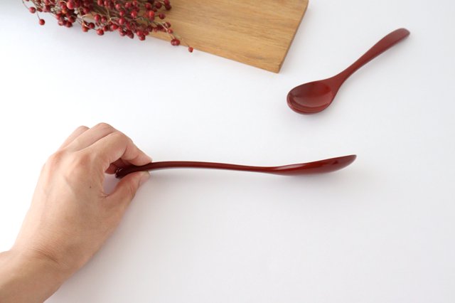 Ishikawa Shippohdo Lacquerware Cury Spoon Vermilion