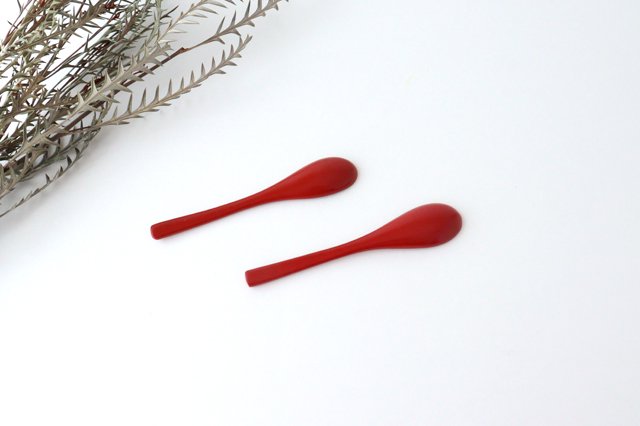 Ishikawa Shippohdo Lacquerware Coffee Spoon Vermilion