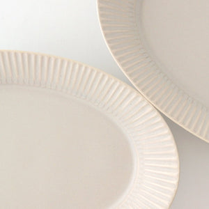 Shinogi Oval Plate L Sherbet Gray Porcelain Koyo Kiln Arita Ware