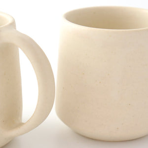 Mug white pottery Ozenre kiln