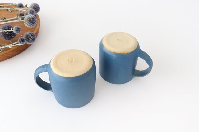 Mug blue pottery Ozenre kiln