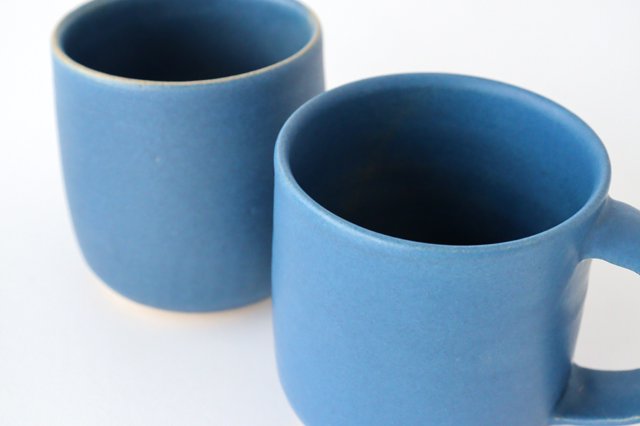 Mug blue pottery Ozenre kiln