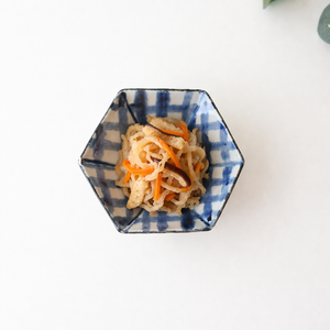 Hexagonal Small Bowl Semi-porcelain Check | Kobachi Arita Ware