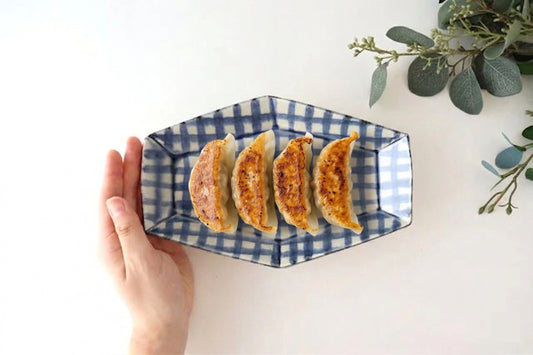 Hexagonal Long Pate Semi-porcelain Check | Arita Ware