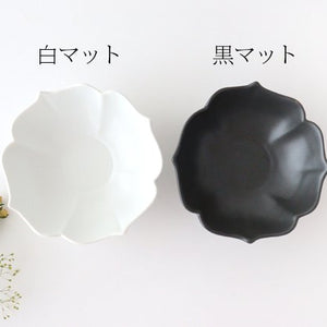 Kikyobuchi small bowl, black matte porcelain, Arita ware