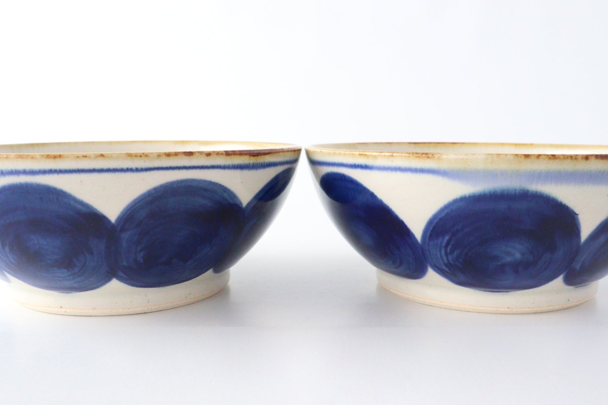 Flat Bowl Round-row Indigo | Serving Bowl Hasami Ware