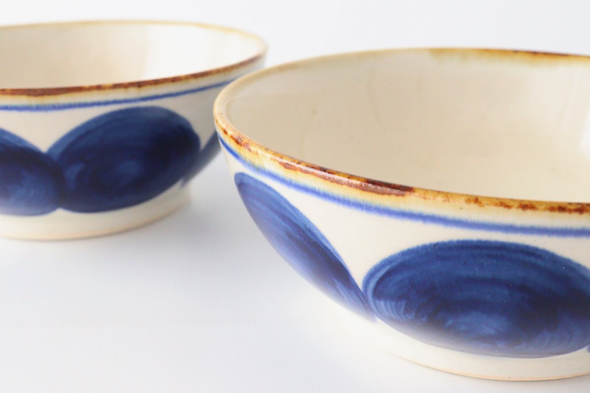 Flat Bowl Round-row Indigo | Serving Bowl Hasami Ware