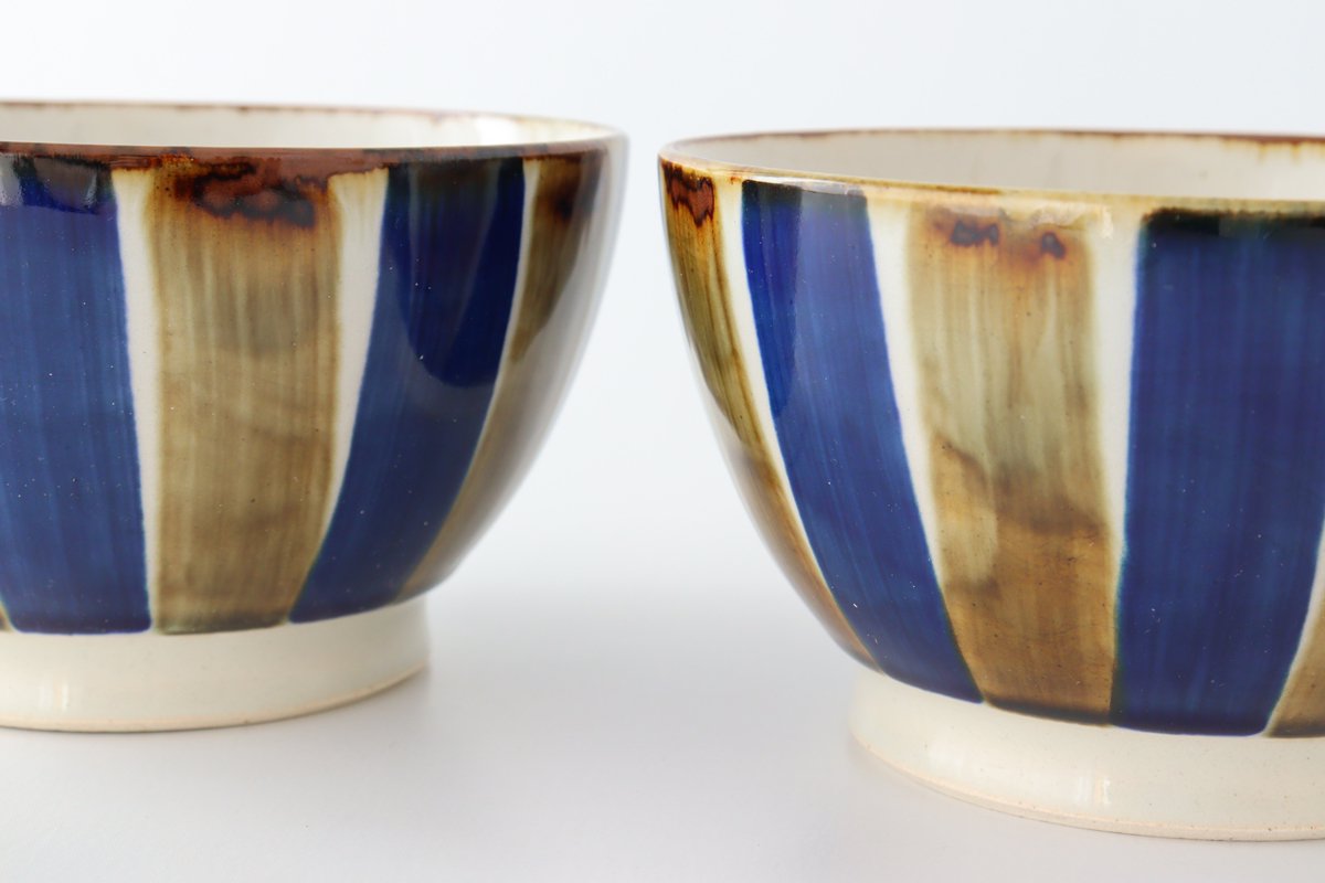 Bicolor Stripe Donburi Bowl  | Hasami Ware