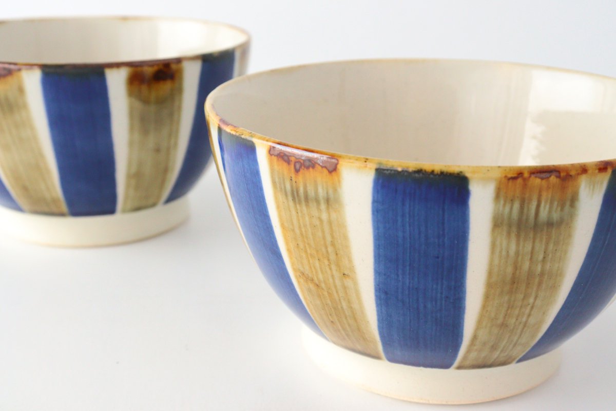 Bicolor Stripe Donburi Bowl  | Hasami Ware