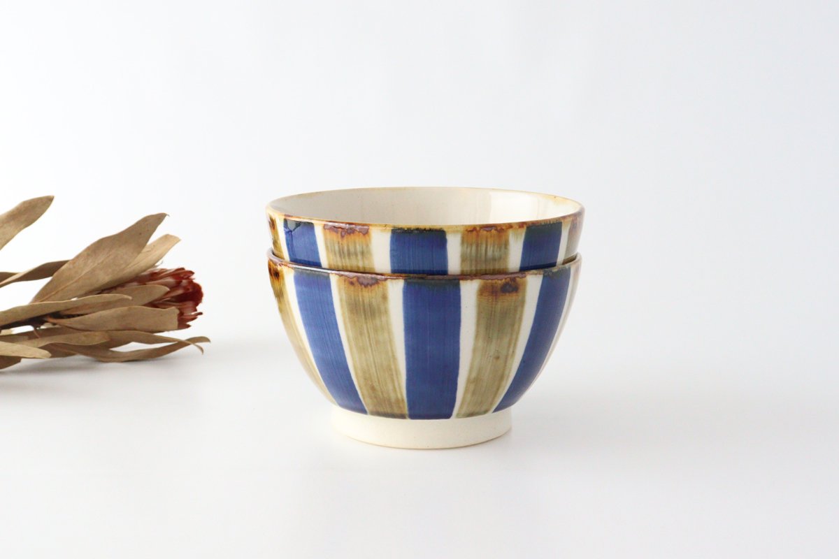 Bicolor Stripe Donburi Bowl  | Hasami Ware