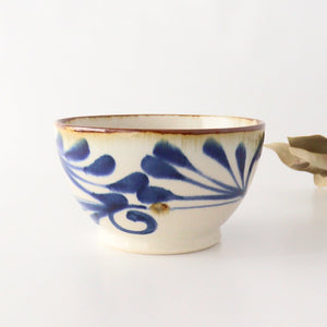 Bowl, breezy arabesque, pottery, blue indigo, Hasami ware