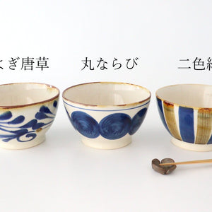 Bowl, breezy arabesque, pottery, blue indigo, Hasami ware