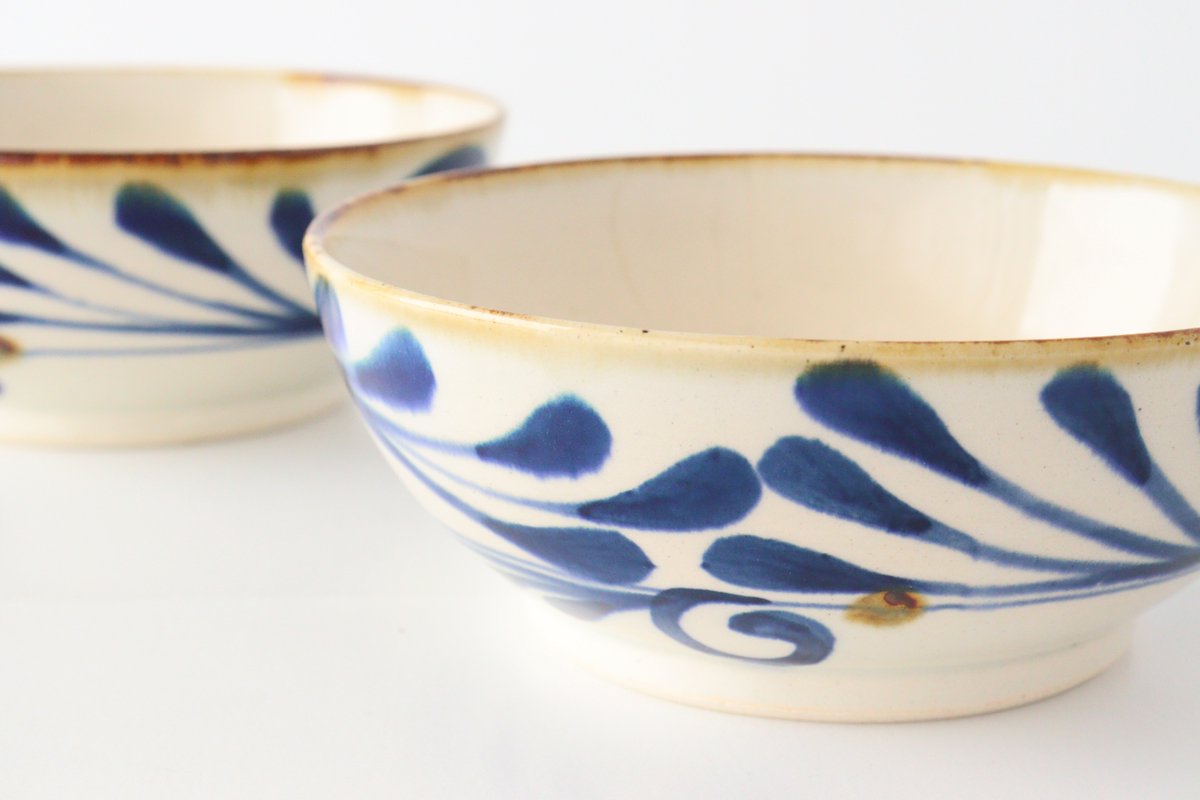 Flat Bowl Arabesque Indigo | Serving Bowl Hasami Ware