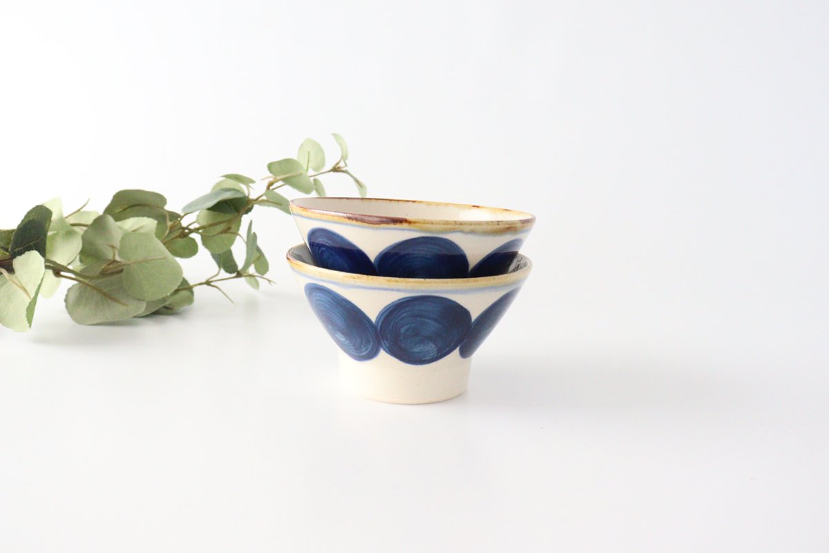 Kurawanka Bowl Round Row Ceramic Blue Indigo Hasami Ware