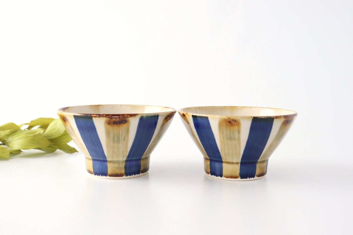 Kurawanka Rice Bowl Two-color Stripes| Hasami Ware