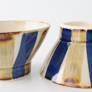 Kurawanka Rice Bowl Two-color Stripes| Hasami Ware