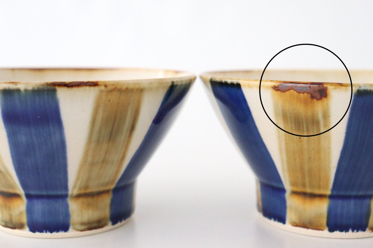 Kurawanka Rice Bowl Two-color Stripes| Hasami Ware