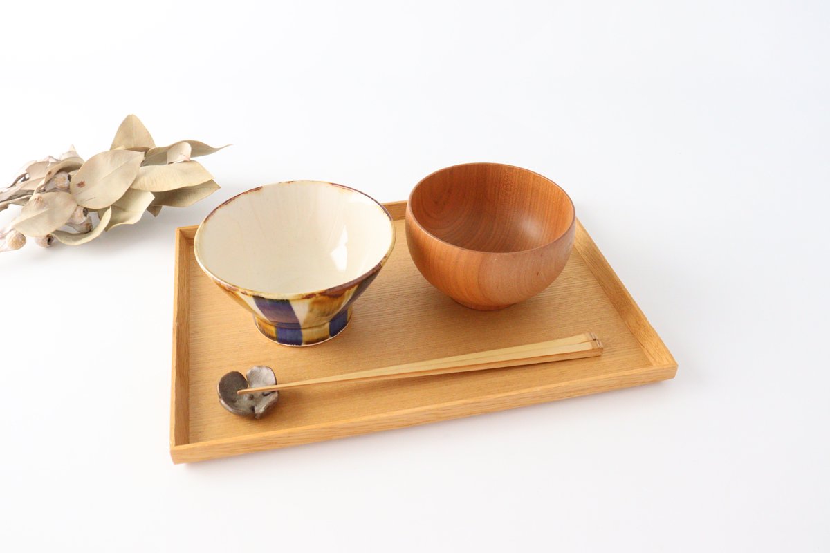 Kurawanka Rice Bowl Two-color Stripes| Hasami Ware