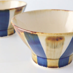 Kurawanka Rice Bowl Two-color Stripes| Hasami Ware