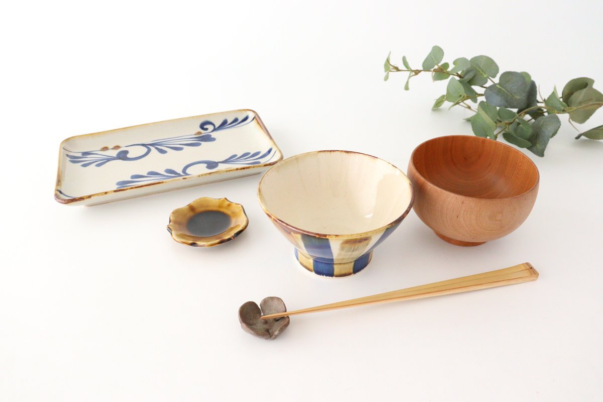 Kurawanka Rice Bowl Two-color Stripes| Hasami Ware