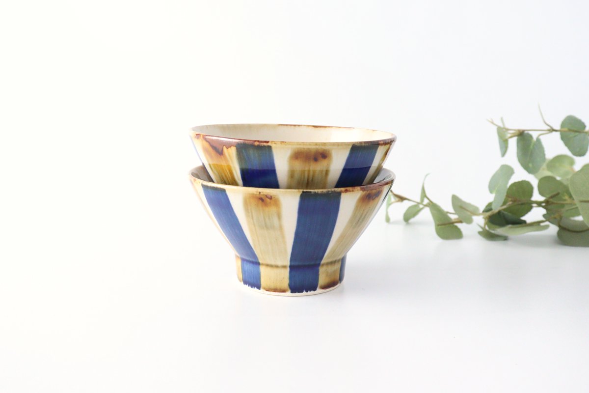 Kurawanka Rice Bowl Two-color Stripes| Hasami Ware