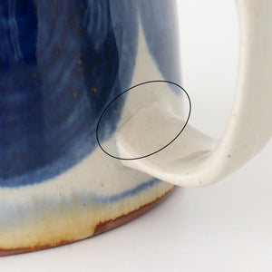 Mug round row pottery blue indigo Hasami ware