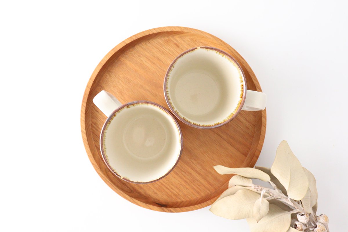 Mug round row pottery blue indigo Hasami ware