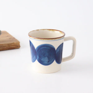 Mug round row pottery blue indigo Hasami ware