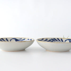 Oval Bowl Blue Arabesque | Serving Bowl Hasami Ware