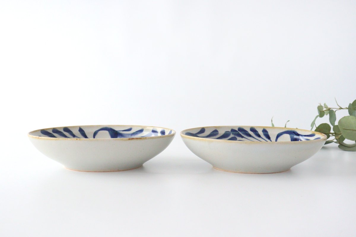 Oval Bowl Blue Arabesque | Serving Bowl Hasami Ware