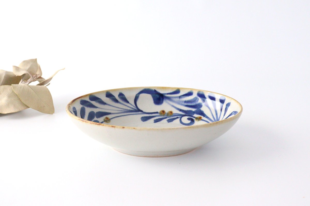 Oval Bowl Blue Arabesque | Serving Bowl Hasami Ware