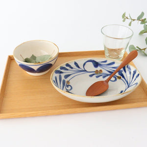 Oval Bowl Blue Arabesque | Serving Bowl Hasami Ware