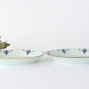 Shinogi Oval Plate L LEAVES Porcelain Koyo Kiln Arita Ware