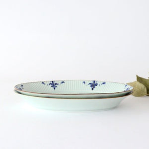 Shinogi Oval Plate L LEAVES Porcelain Koyo Kiln Arita Ware