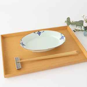 Shinogi Oval Plate M LEAVES Porcelain Koyo Kiln Arita Ware