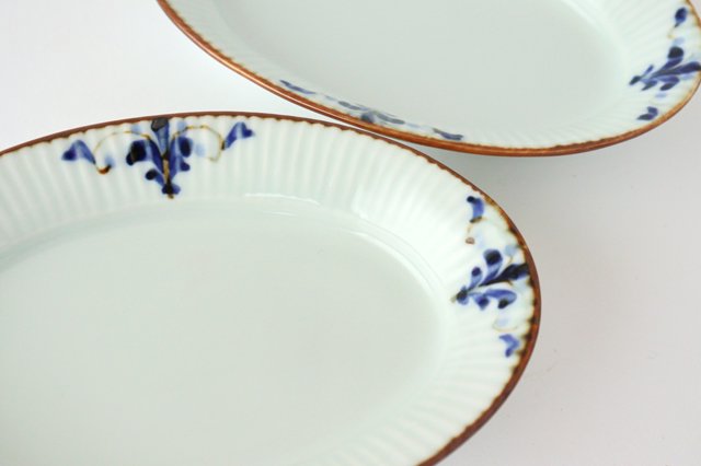 Shinogi Oval Plate S LEAVES Porcelain Koyo Kiln Arita Ware