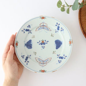 Round plate 19.5cm/5.9in Tenkei Flower and Butterfly Porcelain Arita Ware