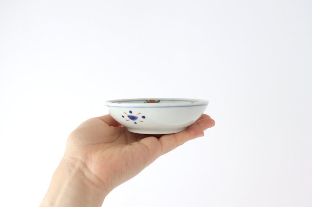 Small round plate 10.5cm/5.9in Tenkei Flower and Butterfly Porcelain Arita Ware