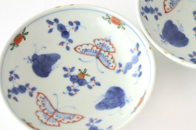 Small round plate 10.5cm/5.9in Tenkei Flower and Butterfly Porcelain Arita Ware