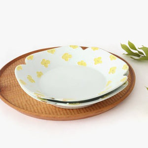 hana plate yellow porcelain hana Arita ware