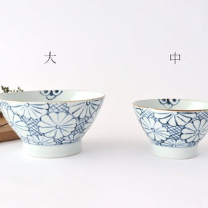 Bowl Blue Chrysanthemum Pattern M | Serving Bowl Arita Ware