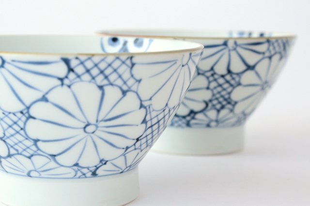 Bowl Blue Chrysanthemum Pattern M | Serving Bowl Arita Ware