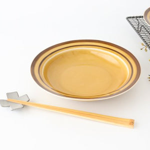 [Mizuki x Uchiru collaboration] 21cm rim deep dish line porcelain Hasami ware