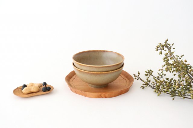 Tea bowl silver brown porcelain Arco Mino ware