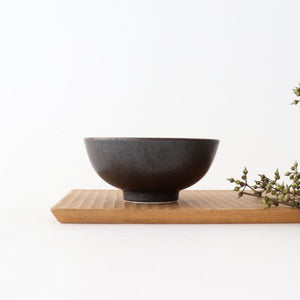 Tea bowl black matte porcelain Arco Mino ware