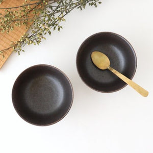 Tea bowl black matte porcelain Arco Mino ware
