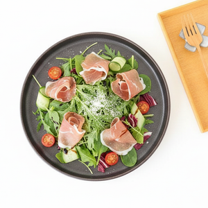 Arco Round Plate Black Matte 24.5cm/9.6in | Mino Ware