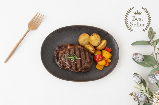 Arco Oval Plate Black Matte 21.5cm/8.5in | Mino Ware