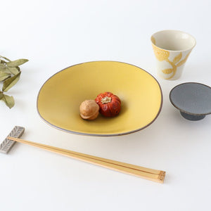 Morning glory bowl mustard porcelain kei Mino ware