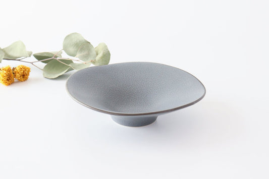 Morning glory bowl gray porcelain kei Mino ware